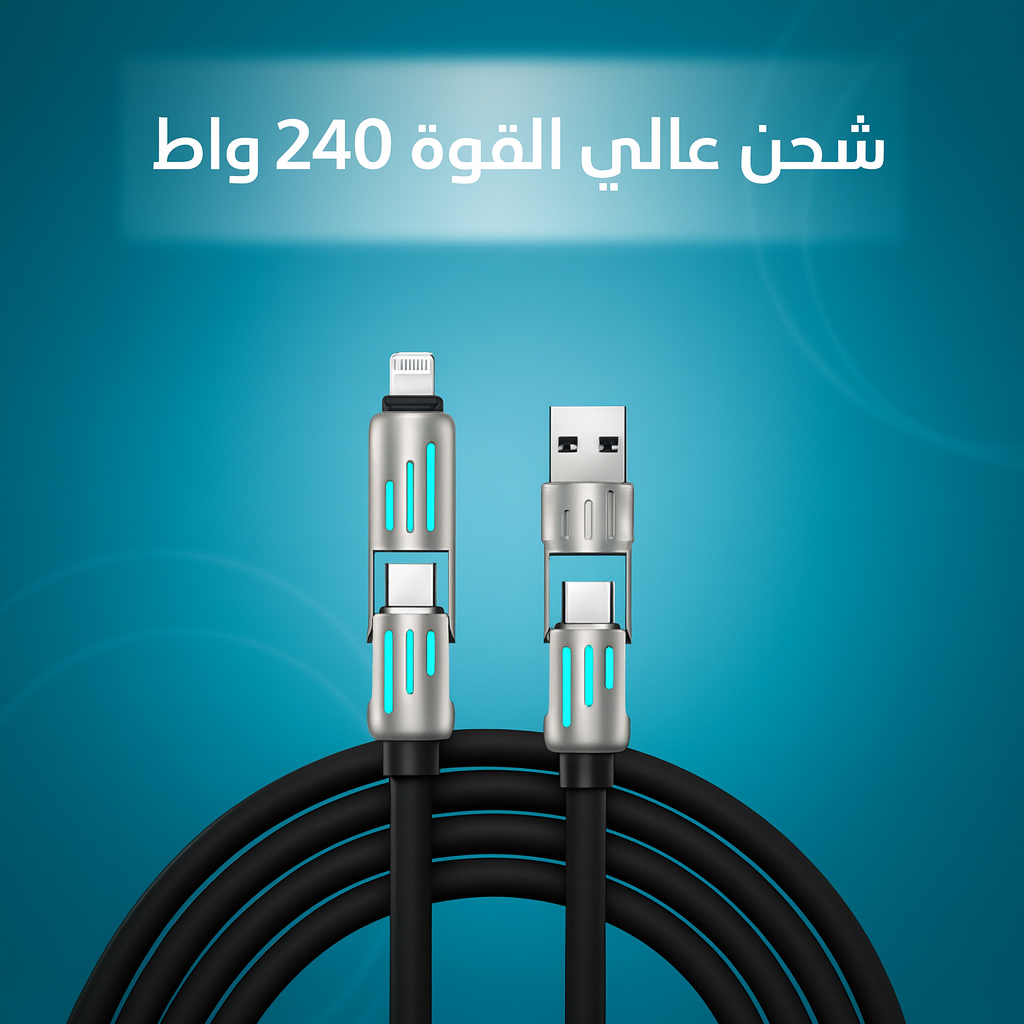 كابل شحن USB متعدد 4 في 1